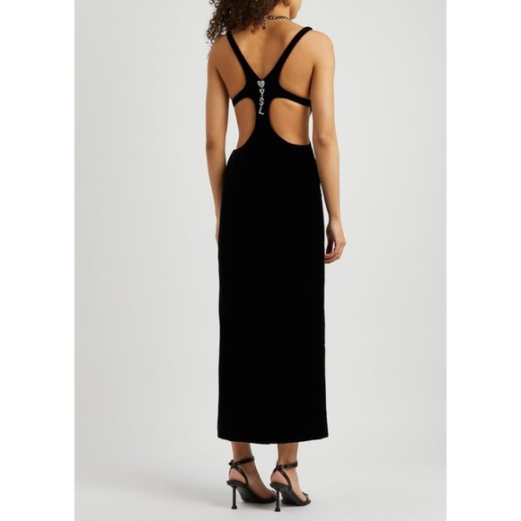 SAINT LAURENT  YSL Women's Black Cut-out Silk Dress size 4 FR 36 - Picture 1 of 16